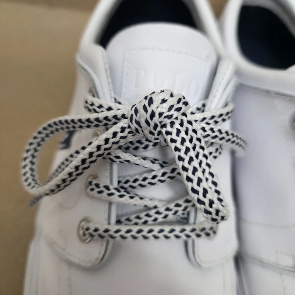 Polo Ralph Lauren Sz 10.5 D Faxon Low Mens White Athletic Leather Shoes Sneakers
